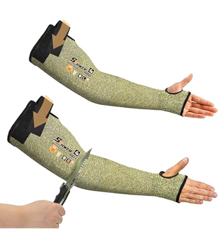 ReHaffe Kevlar Arm Sleeves Heat Resistant,19 inch Long Arms Safety